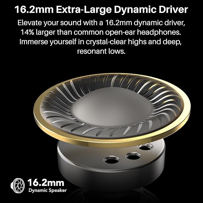 TOZO OpenEgo Open Ear Earbuds Bluetooth Headphones, 80Hrs Playtime Wireless Earbuds with Earhooks, Digital Display, 32 EQ Modes, Clear Call, Comfortable Wear, Sweat-Proof for Running Workout Black