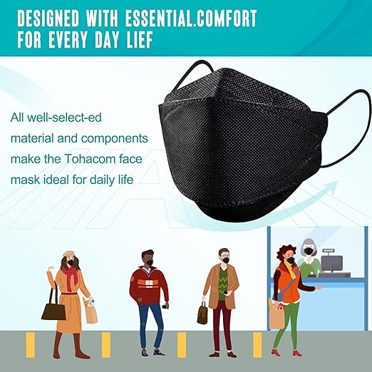 50/100 Pack KF94 Face_Covers, Color Màsk，Black Màsk，4-Layer Màsk outdoor Daily Use