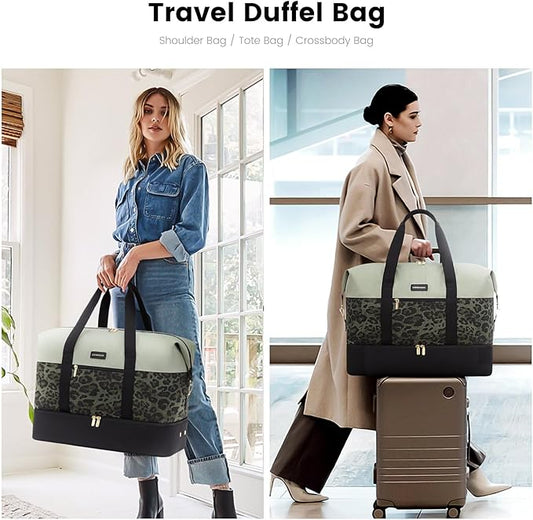 LOVEVOOK Weekender Bag, Large Travel Duffel Bag for Women with 2 Packing Cubes, Carry on Overnight Bag with Shoe Compartment, Mom Hospital Bags for Labor and Delivery