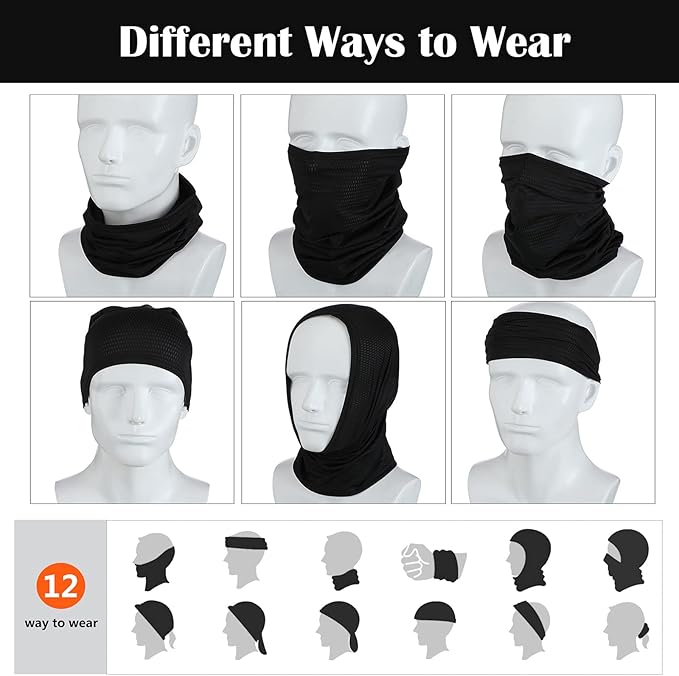 Geyoga Winter Face Mask for Men UV Protection Mask Sunscreen Breathable Windproof Neck Gaiters Scarf Fishing Cycling Running