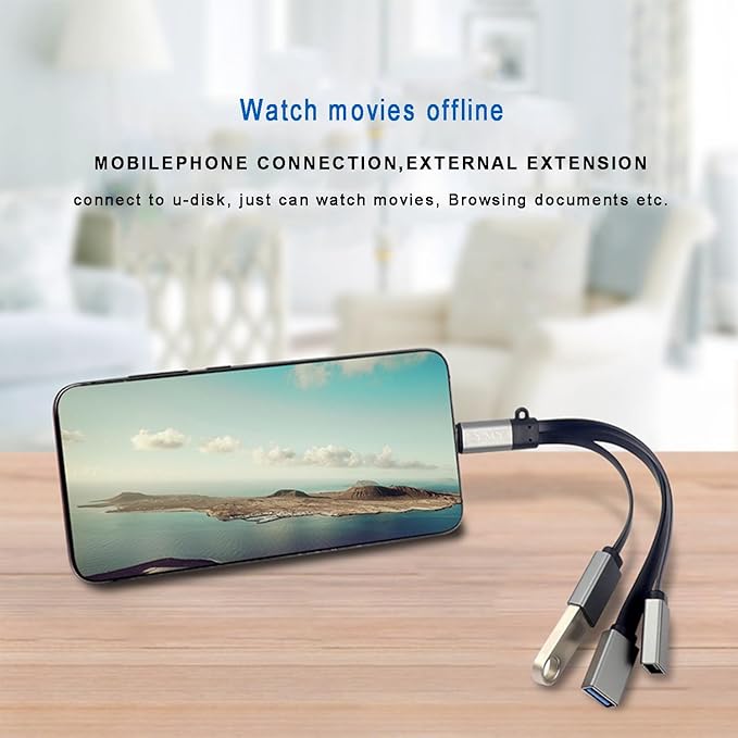 YMY Lightweight Easy Carry USB Type-C to USB-A Hub OTG Adapter Multi-Port Converter Dock 1 in 3 Out Type C Expension Cable for Mobile Tablet Laptops