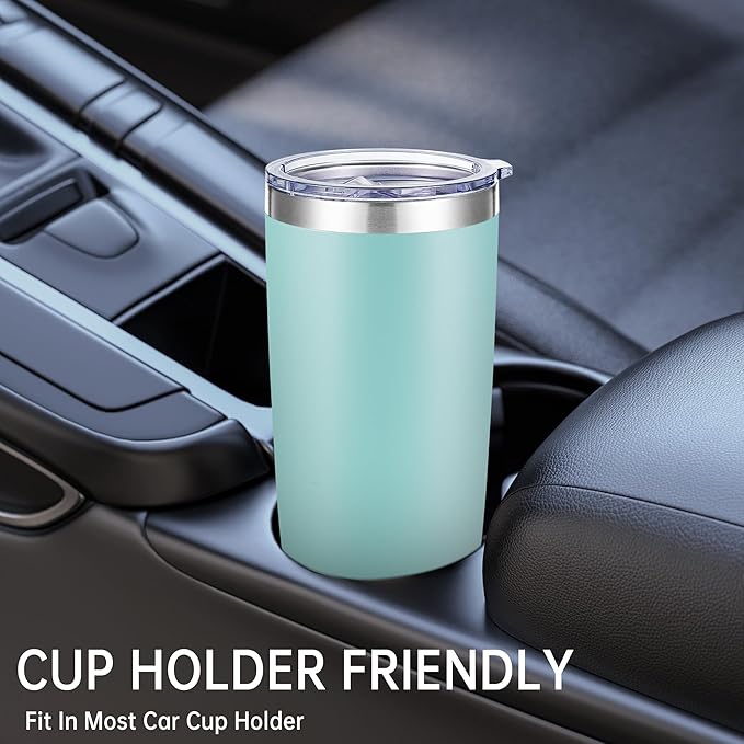 20 oz Tumblers Bulk Stainless Steel Tumbler with Lid Double Wall Vacuum Insulated Coffee Mug 20oz Powder Coated Cup for Hot and Cold Drinks, Turquoise, 12 pack