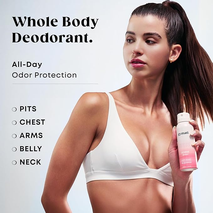 Fitness Deodorant Spray - Men & Women - Aluminum-Free - 24 Hour Odor Protection - Sweat Resistant - Air-Powered - Vegan & Plant-Based - Made in USA - Homme + Femme - 3.4oz Travel Size -2 Pack