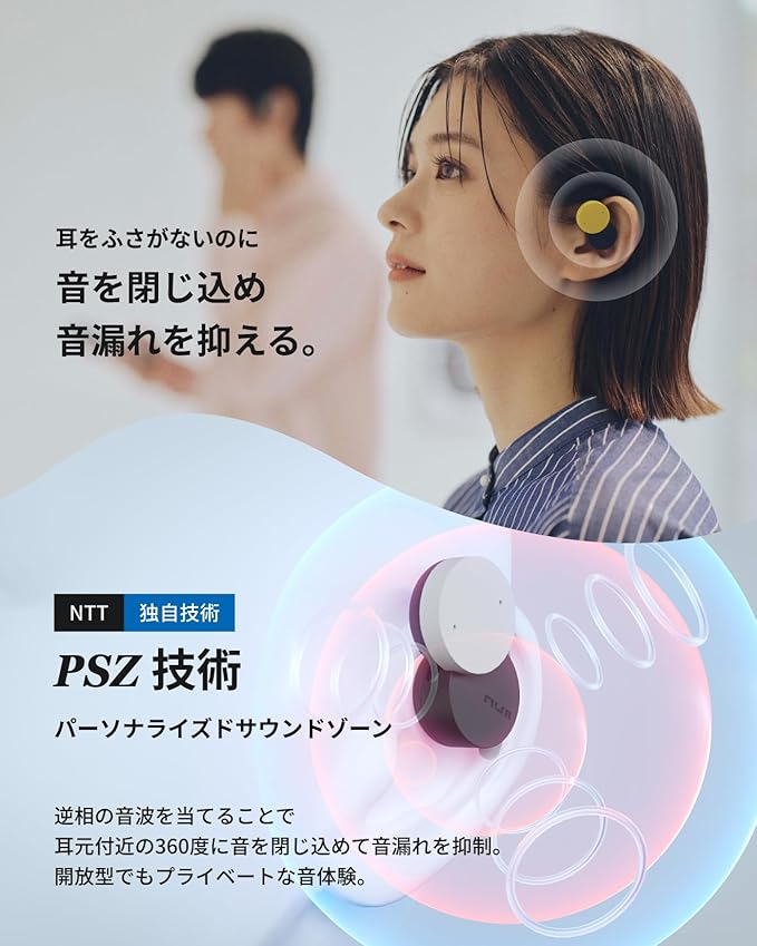 nwm DOTS Wireless On-Ear Speakers (Open Ear Earphones) Sound Leakage suppressed (PSZ Technology - Bone Conduction Alternative) with Optimal Microphone Function Designed in Japan | Burgundy Red