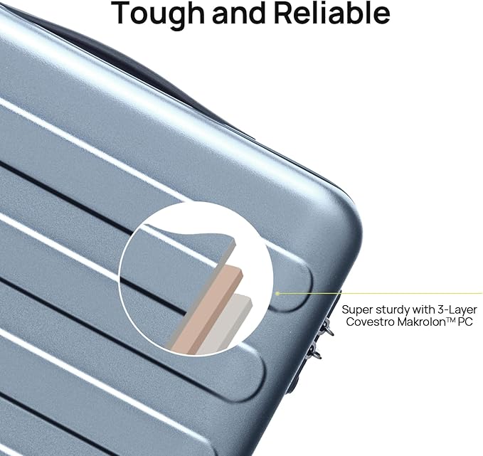 NINETYGO Luggage Sets 2 Piece, Carry On Luggage Airline Approved, Large Checked Luggage with Spinner Wheels, Lightweight, Hard Shell PC Suitcase Sets, TSA Approved, 20in/28in (Shadow, Rhine Basic)