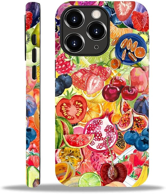 Case for iPhone 11 Pro Max,Summer Fruit Collage for Woman Men Full Body Protective Cover Shockproof 2 in 1 Silicone + Hard PC Case for iPhone 11 Pro Max