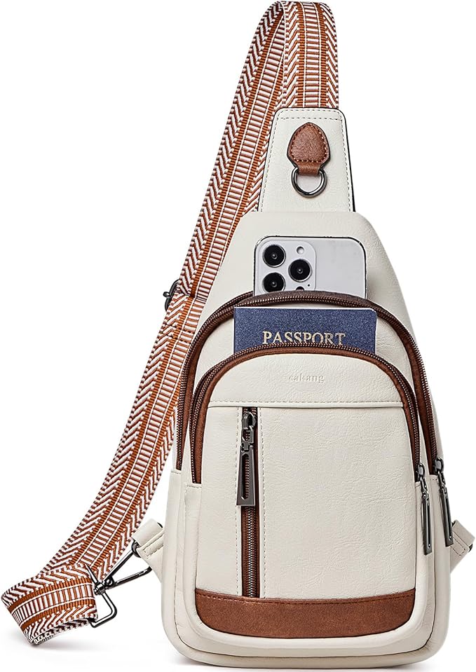 Womens Sling Bag Crossbody Bags for Women Vegan Leather Sling Backpack Daypack Fanny Pack Crossbody Purse Travel