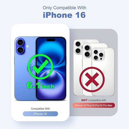 Compatible with iPhone 16 Case with Invisible Magnetic O-Ring Stand Military-Grade Translucent Case for iPhone 16 6.1" [Compatible with Mag-Safe][Great Grip Feeling],Desert Brown