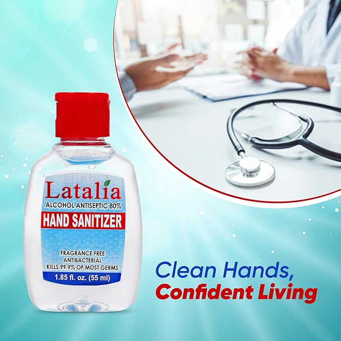 Mini Hand Sanitizer | Pack of 1 Unscented Hand Sanitizer Travel Size with 80% Alcohol, Pocket-Friendly, Quick-Dry, Moisturizing & Everyday Clean Hands (55ml & 1.85 fl. oz)