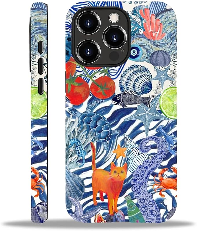 Case for iPhone 15 Pro,Leopard Cherry Shell Aesthetics for Woman Men Full Body Protective Cover Shockproof 2 in 1 Silicone + Hard PC Case for iPhone 15 Pro