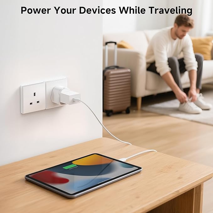 Cable Matters Type G Adapter for Travel, US to UK Travel Plug Adapter Works in England/London/Ireland/Singapore/Dubai/Malta/Malaysia/Kenya/Hong Kong, CE & RoHS Certified