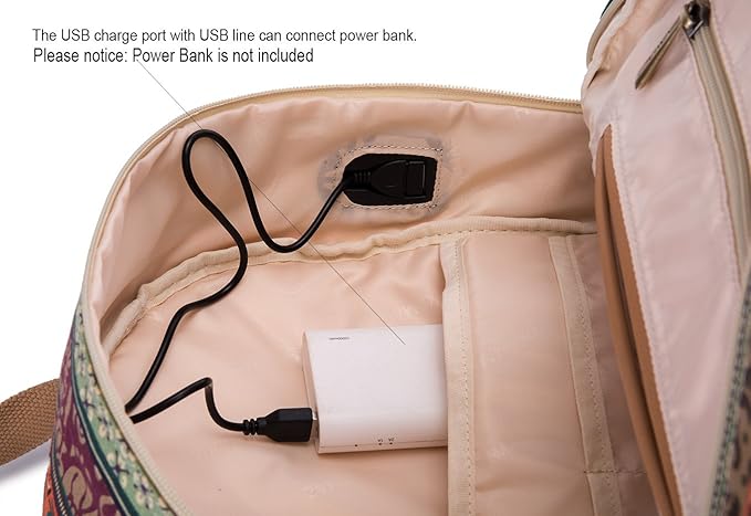 Kinmac New Bohemian Laptop Backpack with Massage Cushioned Straps Travel Outdoor Backpack for Laptop Up to 15.6 Inch