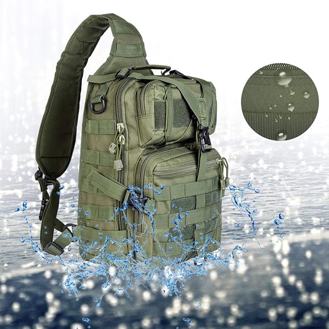 hopopower Tactical Sling Bag Pack Military Rover Shoulder Backpack EDC Assault Range Bag, Water-Resistant
