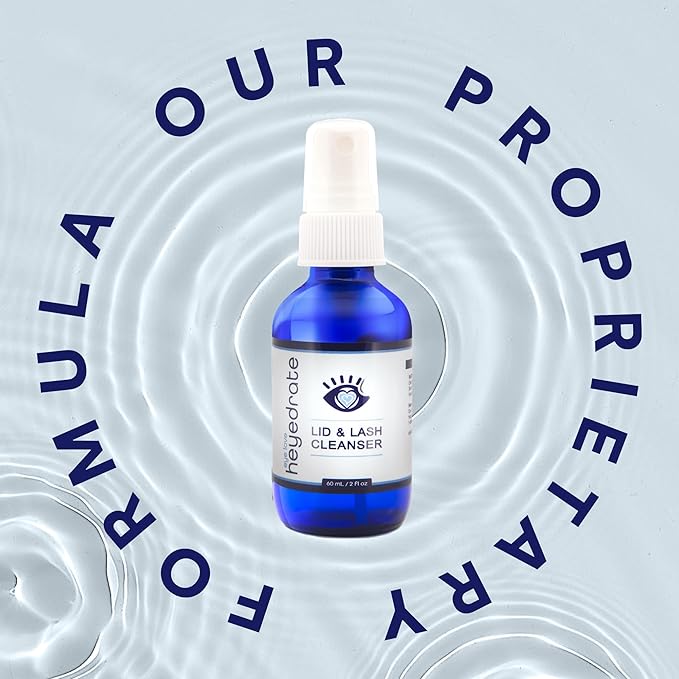 Eye Love Heyedrate Lid and Lash Cleanser Spray – Gentle, Pure Hypochlorous Acid Spray for Eye Irritation - Fast Acting, Soothing Formula - Everyday Eyelid Cleansing Spray 2 Ounce Glass Bottle