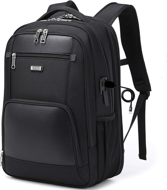 Travel Laptop Backpack for Men Women Black College Mens School Bookbag Men's Work Computer Backpack Business Traveling Back Pack with Charger 17 Inch Laptop Compartment Luggage strap