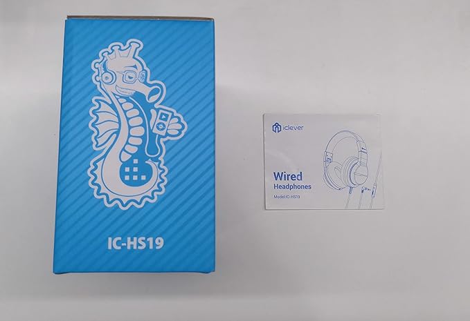 iClever HS19 Kids Headphones with Microphone, 74/85dBA Volume Limiter - Shareport - Over Ear Stereo Headphones for Kids Boys Girls, Foldable 3.5mm Jack Wired Headphone for iPad/School/Travel, White