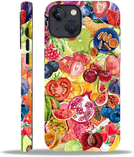 Case for iPhone 14 Plus,Summer Fruit Collage for Woman Men Full Body Protective Cover Shockproof 2 in 1 Silicone + Hard PC Case for iPhone 14 Plus