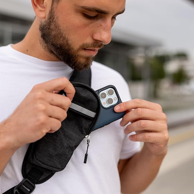 |Not Made In China| Crossbody Sling Backpack, Sling Bag For Travel and Hiking, Anti-Theft Chest Bag