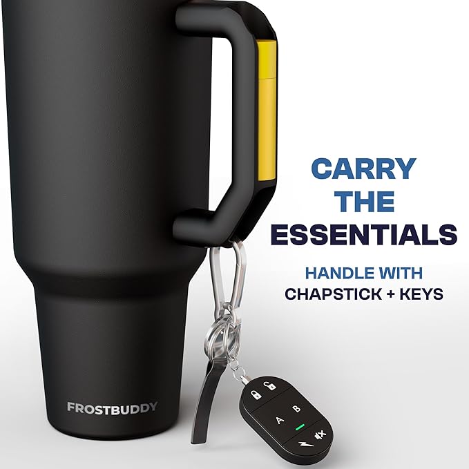 Frost Buddy Thicc Buddy - 40 oz Stainless Steel Vacuum Insulated Tumbler with Lid and Straw for Water - Travel Mug Cupholder Friendly - Gifts for Women Men Him Her (Navy)