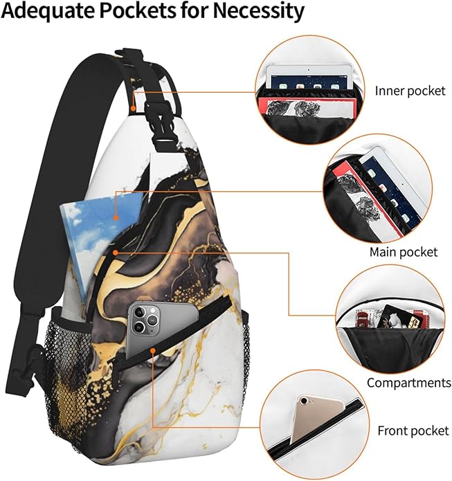 Cross Chest Bag Diagonally for Men Shoulder Bag for Travel Hiking Trendy Sling Bag with Adjustable Shoulder Strap