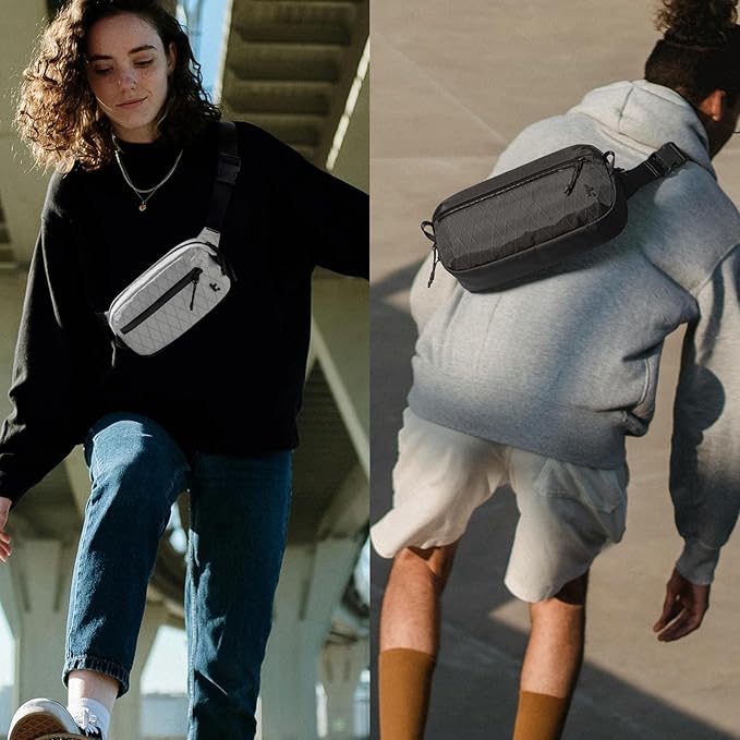 tomtoc 3.5L X-Pac Sling Bag with RFID Blocking, Crossbody Bag Minimalist Chest Shoulder Pack for Men/Women, Water-resistant Lightweight Casual Funny Pack for Travel/Daily Commute