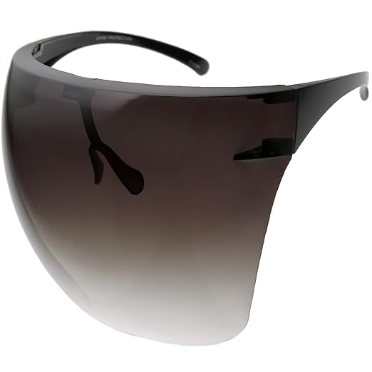 zeroUV - Protective Face Shield Full Cover Visor Glasses/Sunglasses (Anti-Fog/Blue Light Filter) (Smoke/Fade)