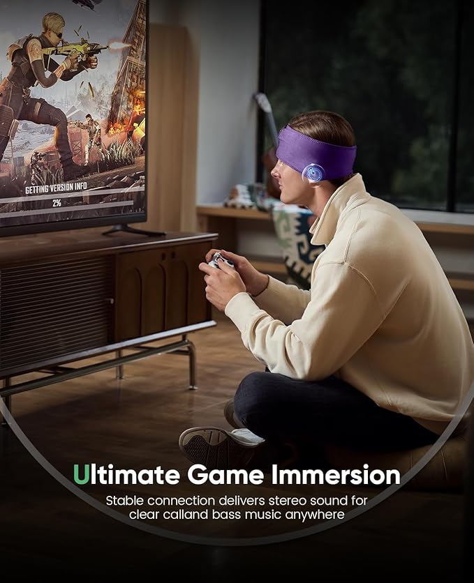 Perytong Sleep Headphones Sleeping Bluetooth Headband, Soft Headphone Band with Ultra-Thin Speakers Perfect for Side Sleepers, Running, Workout, Jogging, Yoga, Insomnia Cool Gadgets