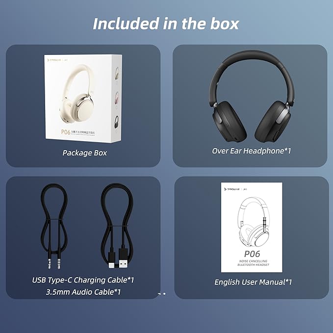 FunHub Active Noise Cancelling Headphones,Wireless Headphones BT 6.0 with Transparent Mode,Hi-Res Audio,Deep Bass,160H Playtime Foldable Storage Over Ear Headset for Gaming/Work/Travel-Black