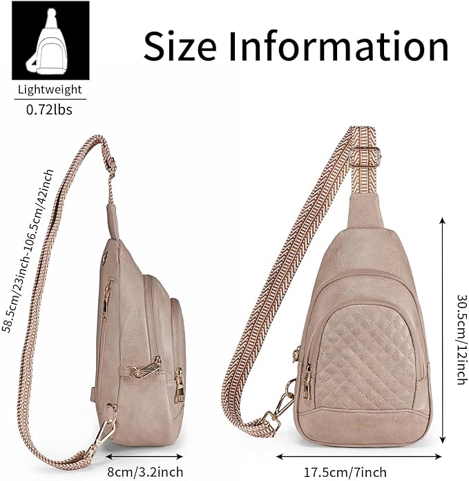 Crossbody Bags for Women Anti Theft Small Sling Handbag with Zipper Lock Vegan Leather RFID Blocking Chest Pure