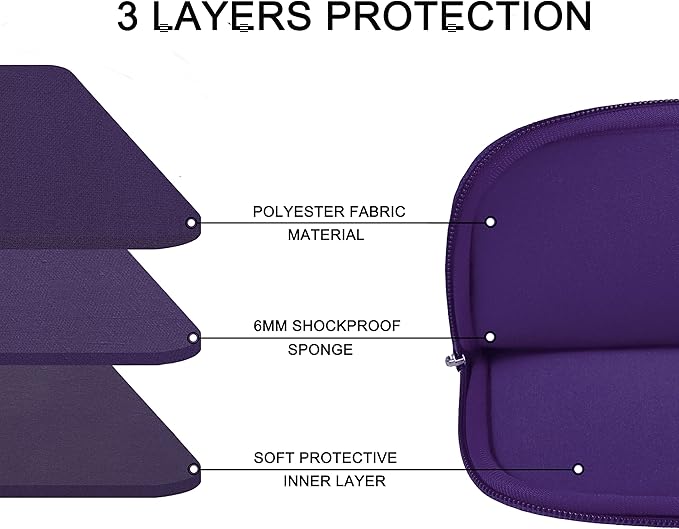Laptop Sleeve Case 15.6 inch, Shockproof Protective Cover, Handbags Portable Laptop Bag for 15.6 inch HP Dell Asus Lenovo Notebook Computer Case with Front Pocket, Purple