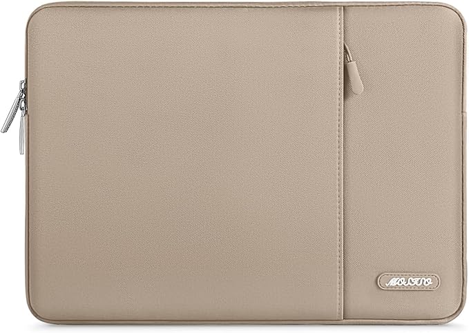 MOSISO Laptop Case 14 inch, 14 inch Laptop Sleeve Compatible with HP Lenovo Dell ASUS Acer, HP Stream, Dell Latitude, Lenovo IdeaPad, Polyester Vertical Computer Sleeve Bag with Pocket, Taupe Brown