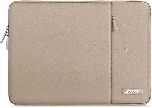 MOSISO Laptop Case 14 inch, 14 inch Laptop Sleeve Compatible with HP Lenovo Dell ASUS Acer, HP Stream, Dell Latitude, Lenovo IdeaPad, Polyester Vertical Computer Sleeve Bag with Pocket, Taupe Brown