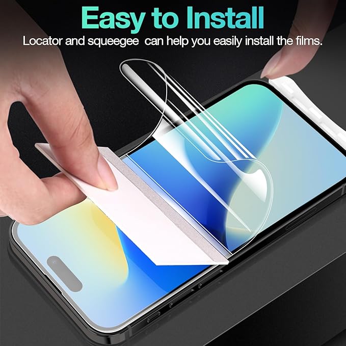 3 Pack Flexible Film Screen Protector for iPhone 16 Pro, Non-breakable Soft TPU Hydrogel Film for iPhone 16 Pro Screen Protector Film (NOT Glass)