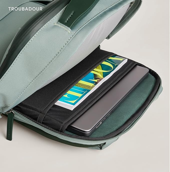 Troubadour Apex 4.0-22L Premium Laptop Backpack - Ergonomic & Water Resistant - Designed for Work and Travel - Green Smoke