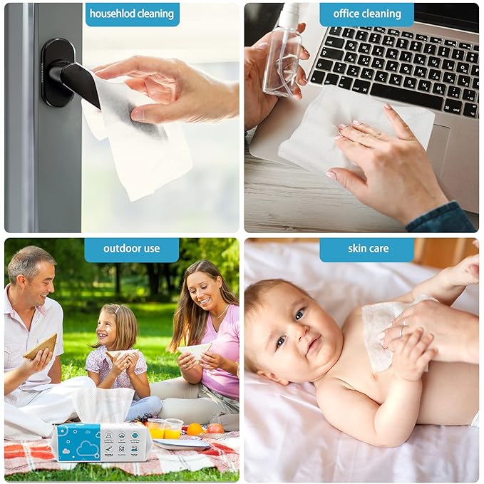 AlDEA Face Towels Disposable-600Ct, Clean Towels for Sensitive Skin, Makeup Removing & Facial Cleansing, Travel & Dry Wipes Face Cloths