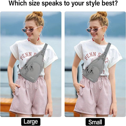 Hanke Crossbody Sling Bag for Women Men, Casual Cross Body Sling Bags, Lightweight Chest Bag for Outdoor Hiking Travel