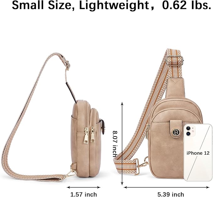 BOSTANTEN Small Sling Bag Crossbody Bags for Women Trendy Crossbody Purse Leather Chest Bag