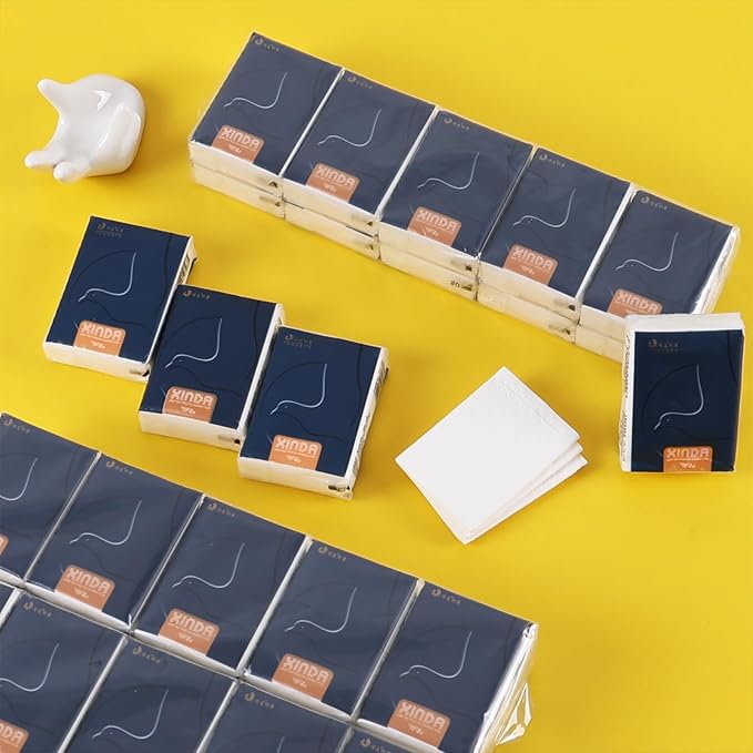 100-Pack Pocket Packs Facial Tissues, 4-Ply Mini Tissue Packs Travel Size