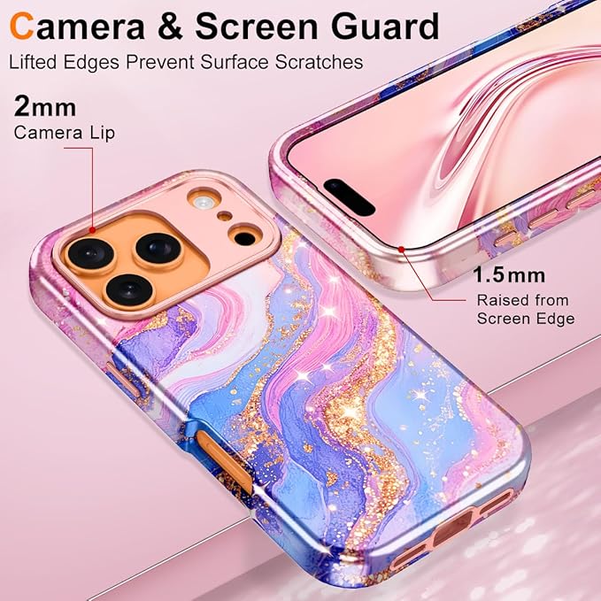 Btscase for iPhone 17 Pro Case [Compatible with Magsafe] [Military-Grade Drop Protection] Slim Anti-Scratch Smooth Touch TPU Bumper Shockproof Magnetic Phone Case for Women Girls Men, Pink