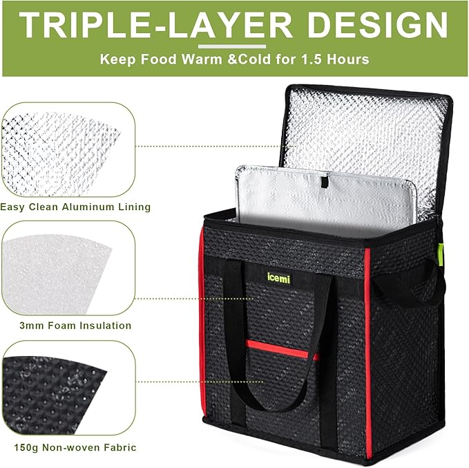 Insulated Reusable Grocery Bags, Premium Quality Cooler Bags insulated bag