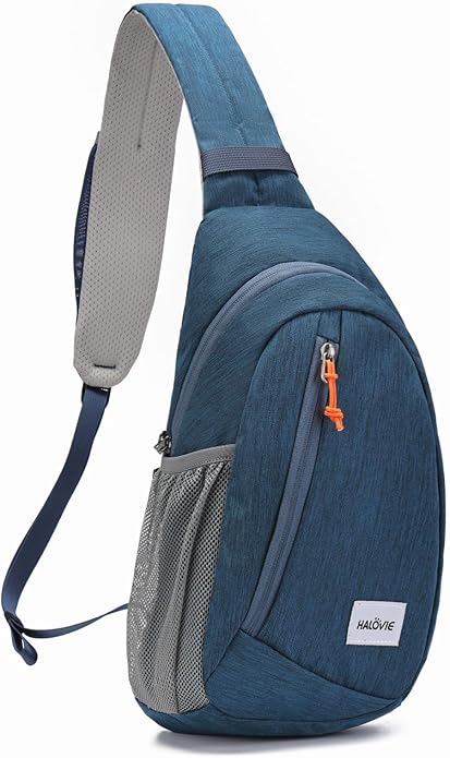 HALOVIE Anti Theft Crossbody Sling Bag RFID Travel Sling Backpack Lightweight Hiking Shoulder Chest Bag for Walking Work