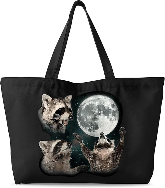 Large Tote Bag for Women - Canvas Tote Bag with Zipper Aesthetic Reusable Shoulder Bag for Gym, Travel, Work