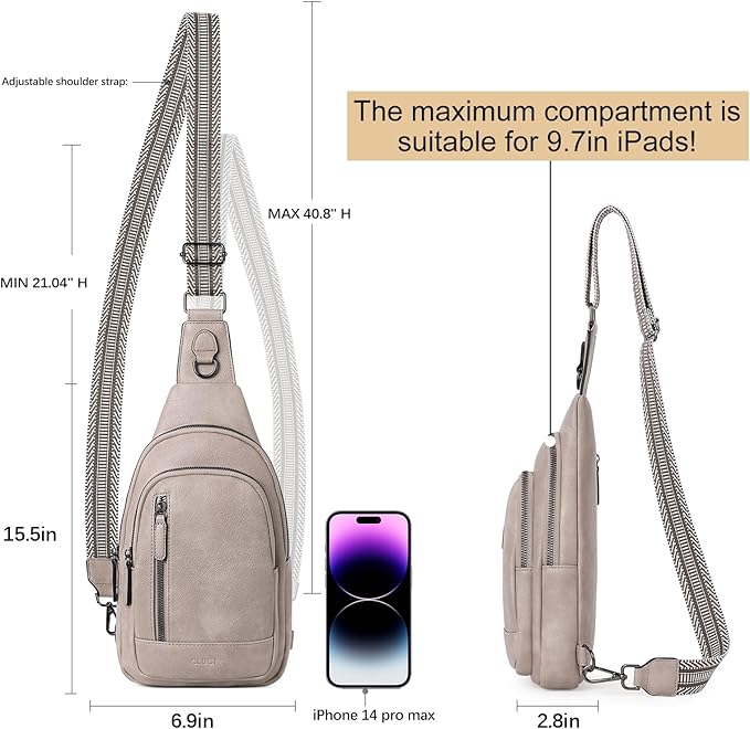 CLUCI Crossbody Bags for Women Men,Leather Sling Bag Cross Body Backpack for Woman Gifts for Women Birthday Unique