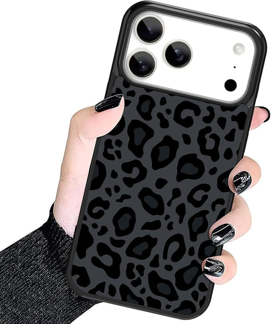 KANGHAR Case Compatible with iPhone 17 Pro Max,Black Leopard Design,Tire Texture Non-Slip +Shockproof Rugged TPU Protective Case for iPhone 17 Pro Max 6.9 Inch