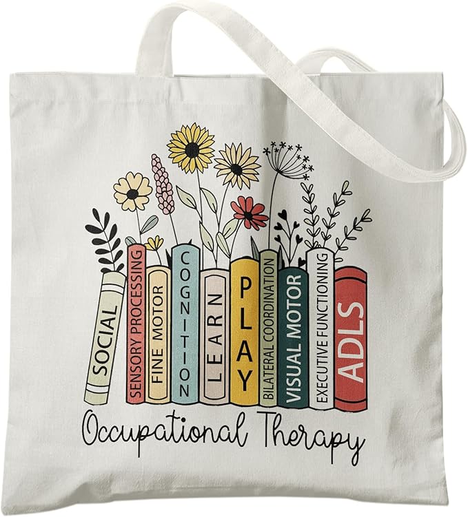 Occupational Therapist Gifts,OT Gifts, Occupational Therapist Canvas Tote Bags for Women, Reusable Grocery Bags