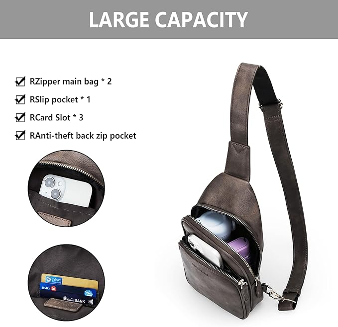 WESTBRONCO Small Sling Bag for Women Nylon Crossbody Sling Backpck Lightweight for Travel Casual Daily