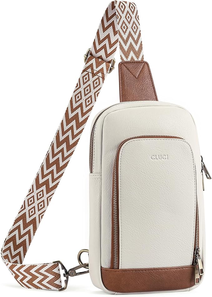 CLUCI Crossbody Bags for Women Men,Leather Sling Bag Cross Body Backpack for Woman Gifts for Women Birthday Unique