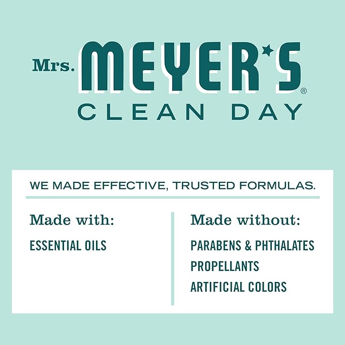 MRS. MEYER'S CLEAN DAY Room and Air Freshener Spray, Non-Aerosol Spray Bottle Infused with Essential Oils, Limited Edition Mint, 8 fl. oz - Pack of 3