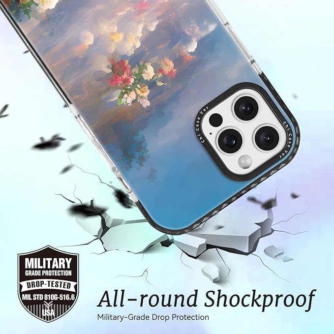 for iPhone 14 Pro Max Case, Impressionist Floral Landscape Pattern, Military-Grade Drop Protection, Cute Soft Slim TPU Protective Cover with Camera Lens Protection for Women & Girls