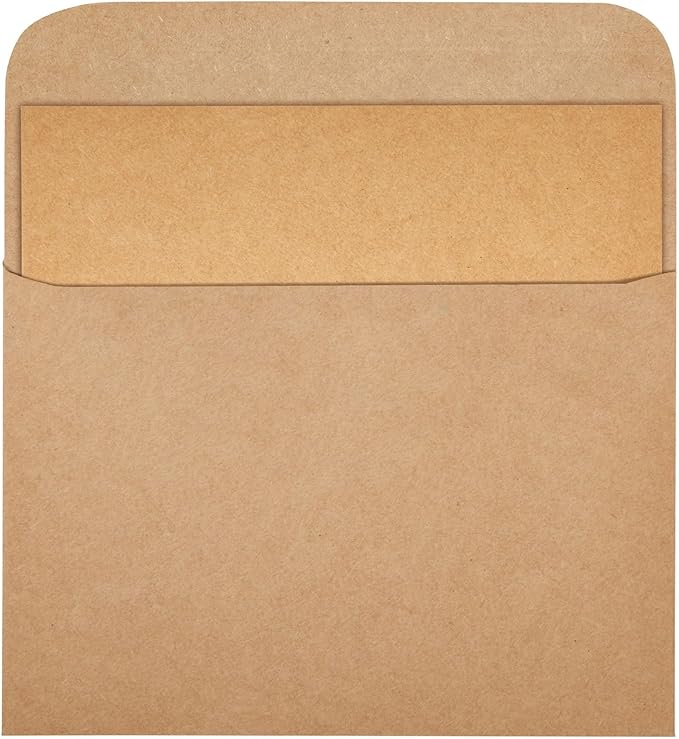 Blank Kraft Paper Cards & Envelopes - 4 x 6 in, 100-Pack - For Wedding Invitations & Birthday Greetings - DIY Card Making Supplies